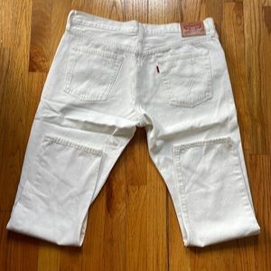 Levi’s 501 Jeans, White Distressed